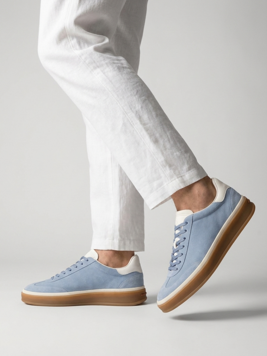 Corso Trainer Light Blue Suede — Sterling & Co.