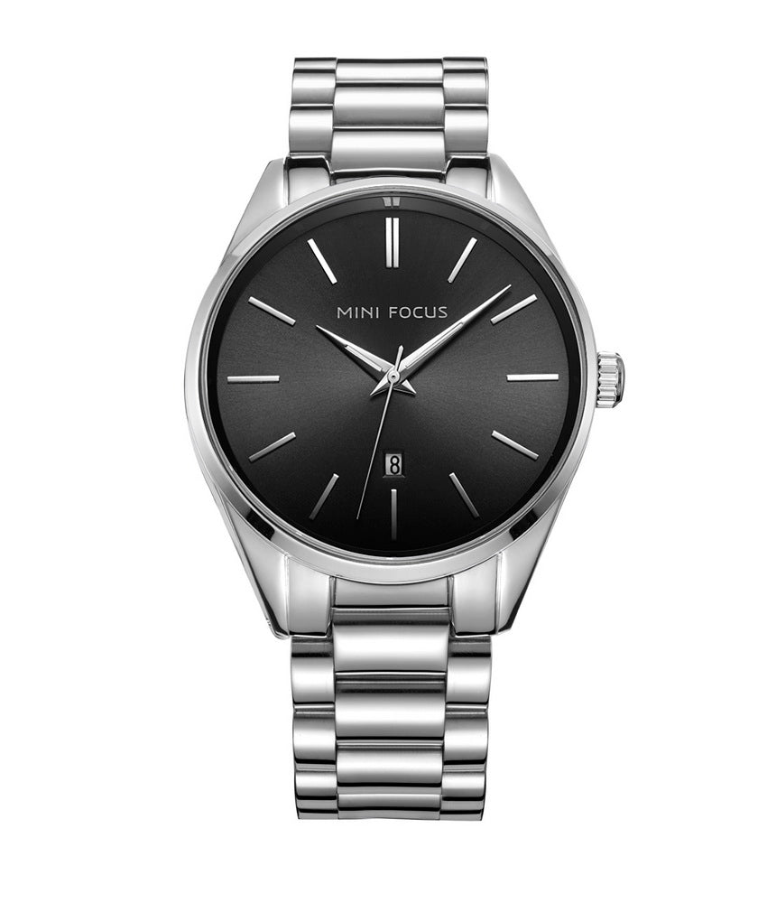 Classic Slim Steel Bracelet — Silver Black
