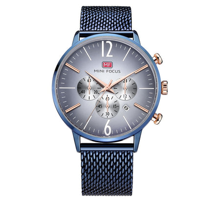 Smoky Chronograph Mesh — Blue Mesh