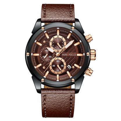 Sport Chronograph Leather — Black Brown