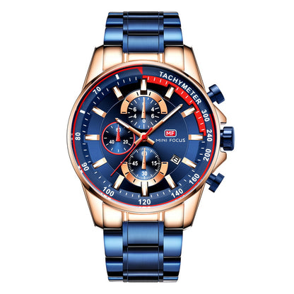 Racing Chronograph Steel — Rose Gold Blue