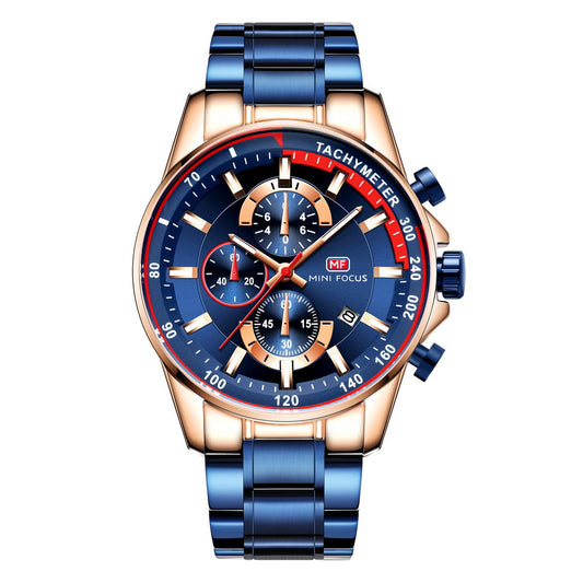 Racing Chronograph Steel — Rose Gold Blue