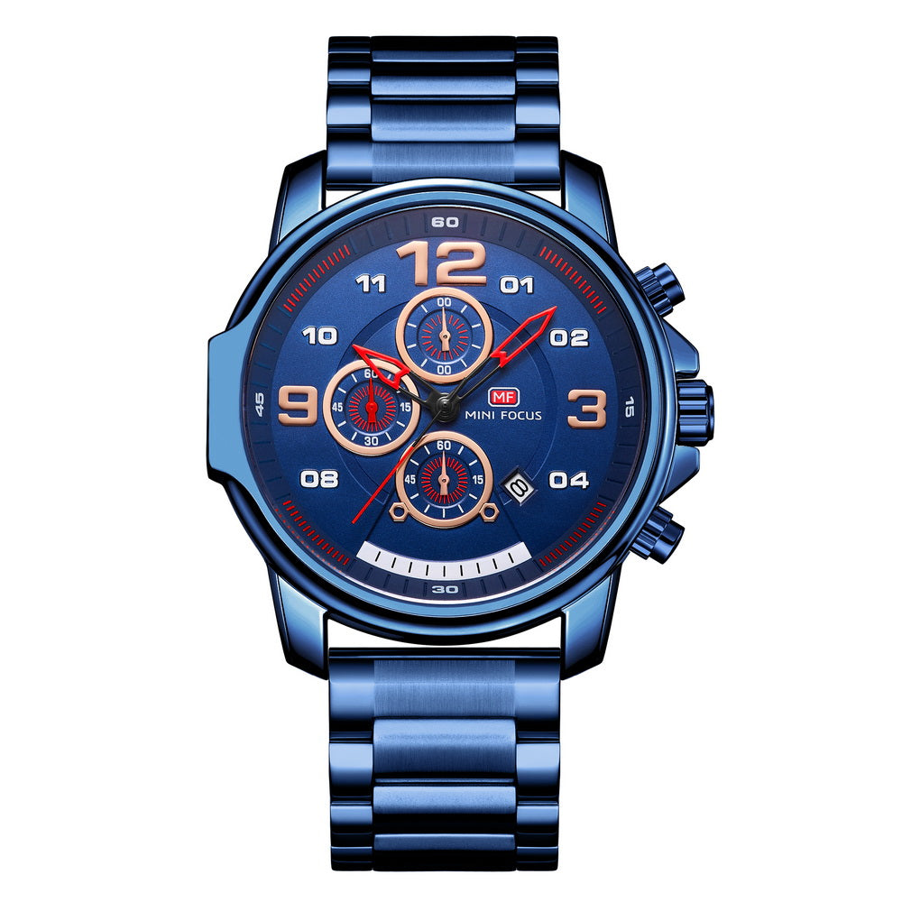 Sport Chronograph Steel Bracelet II — Blue
