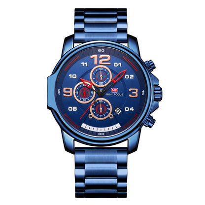 Sport Chronograph Steel Bracelet II — Blue