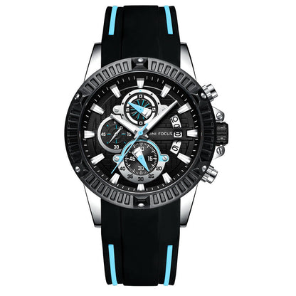 Sport Chronograph Silicone II — Silver Black