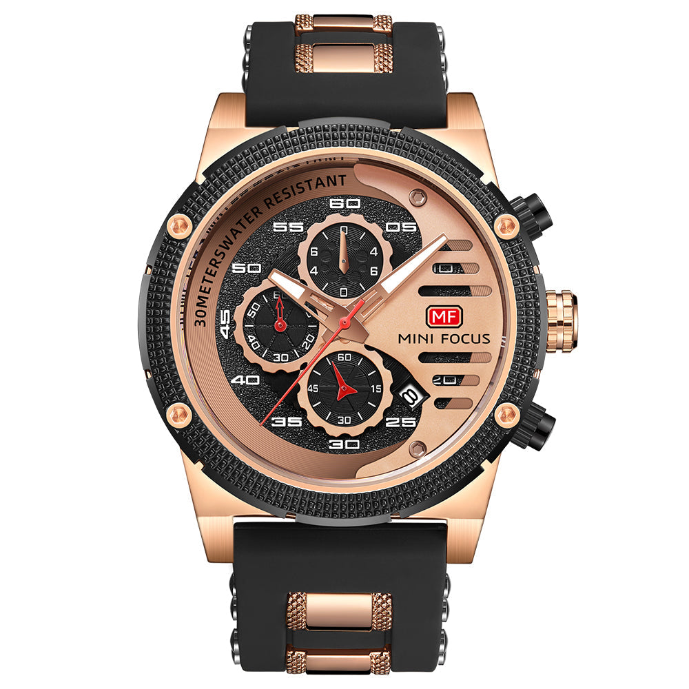 Bold Sport Chrono Silicone II — Rose Gold Black
