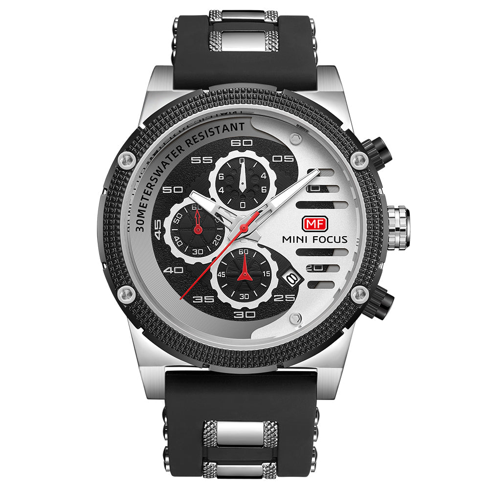 Bold Sport Chrono Silicone II — Silver Black