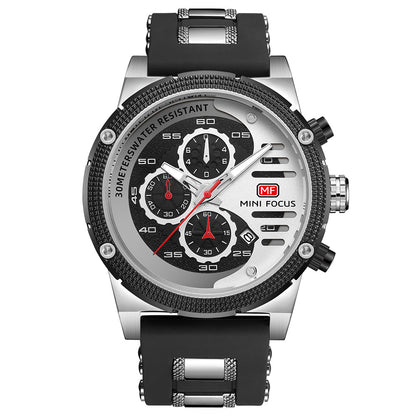 Bold Sport Chrono Silicone II — Silver Black