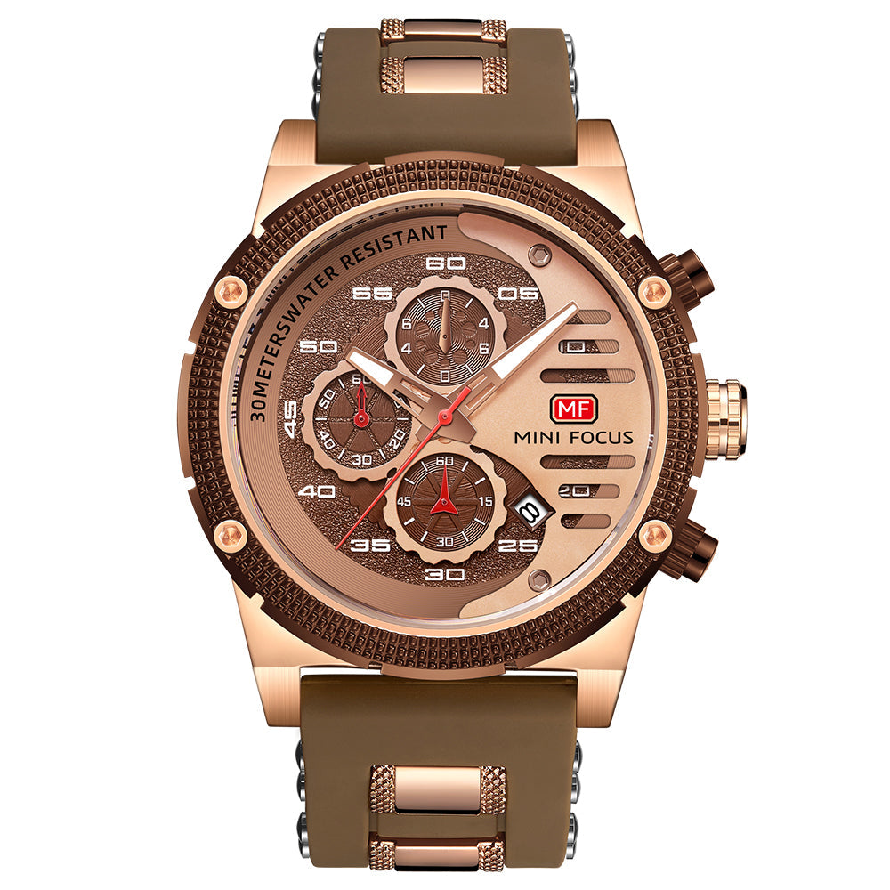 Bold Sport Chrono Silicone II — Rose Gold Brown