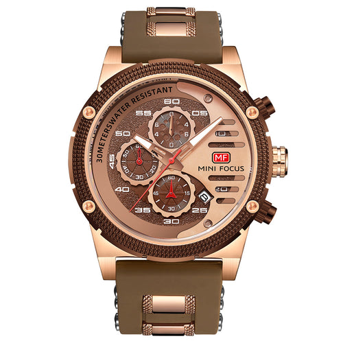 Bold Sport Chrono Silicone II — Rose Gold Brown