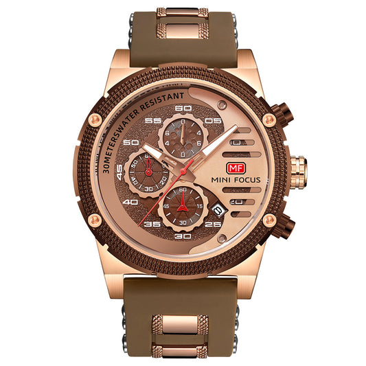 Bold Sport Chrono Silicone II — Rose Gold Brown