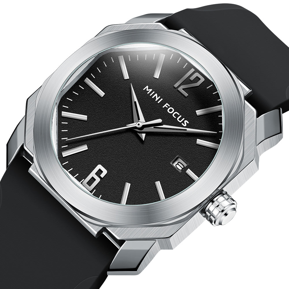 Octagon Sport Silicone — Silver Black