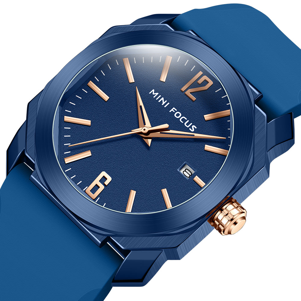 Octagon Sport Silicone — Blue Rose Gold