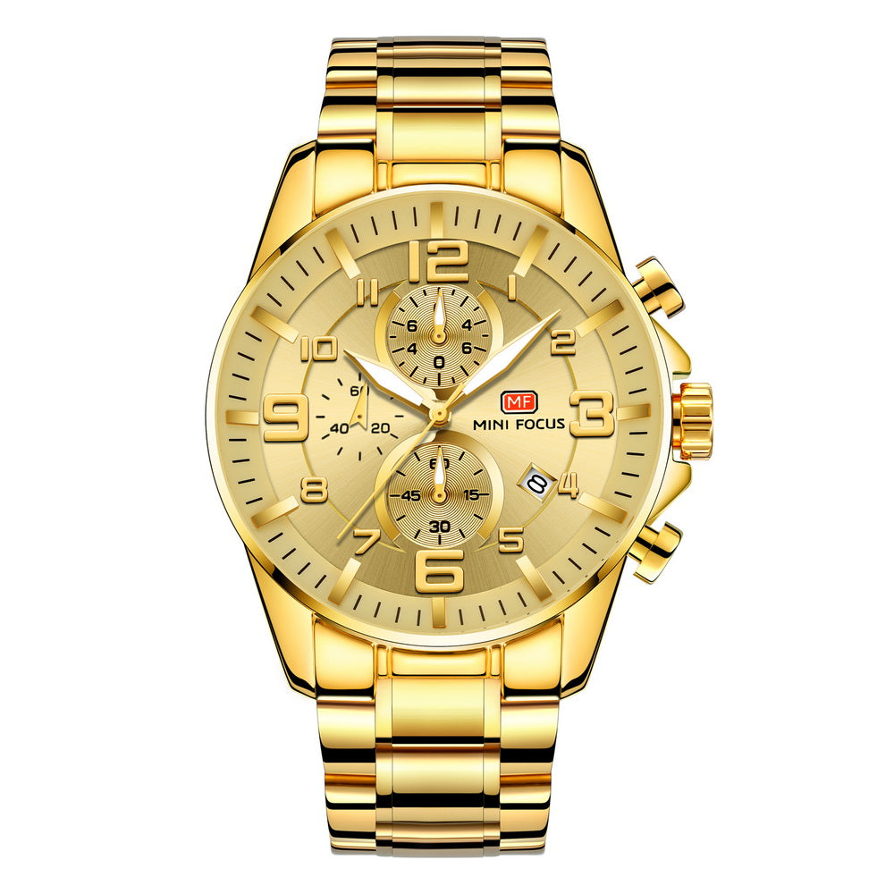 Gold Chronograph Steel Bracelet — Gold