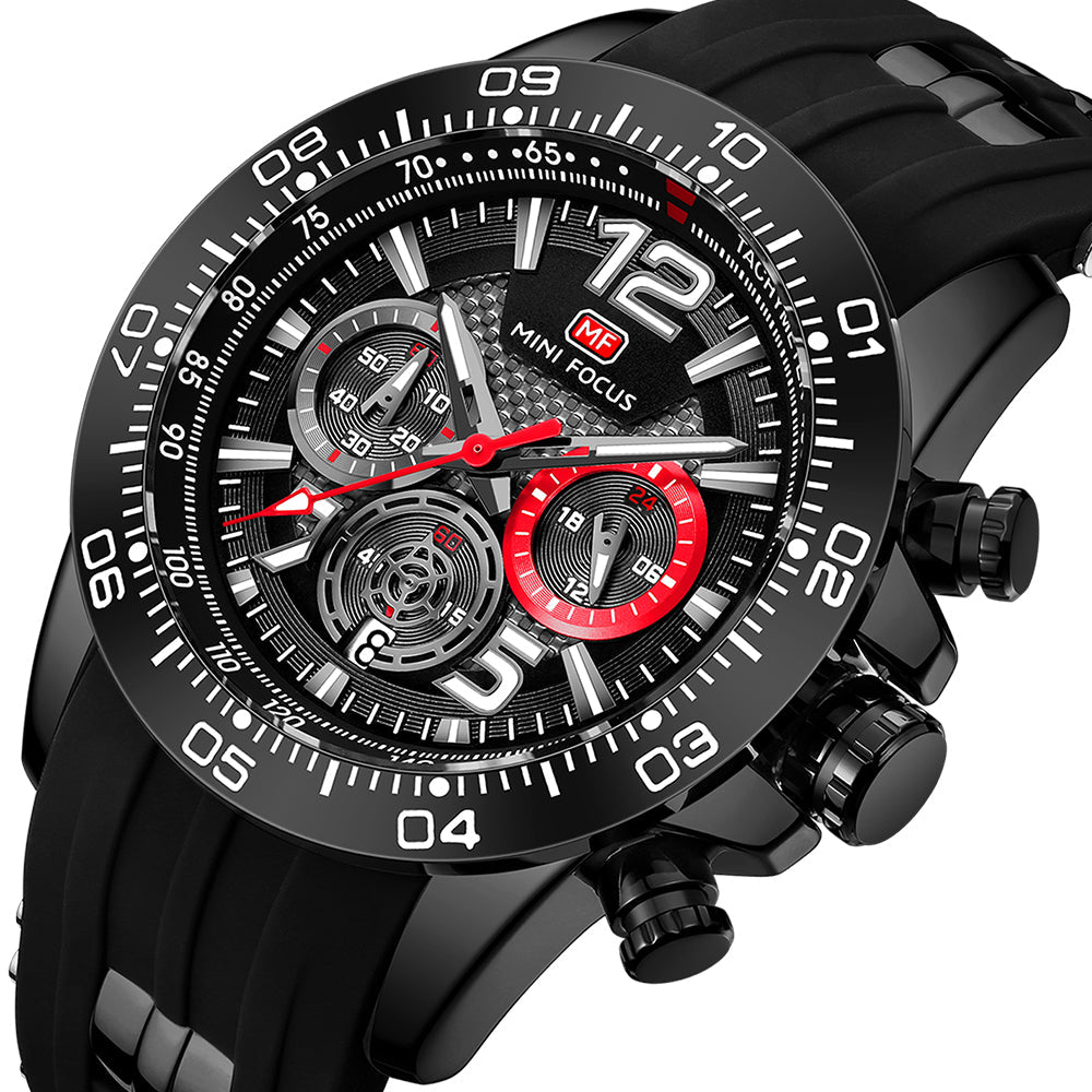 Racing Chrono Silicone — Black