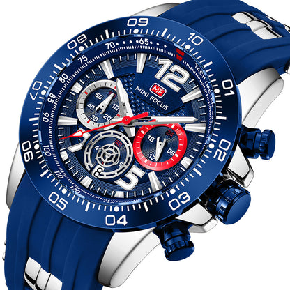 Racing Chrono Silicone — Silver Blue