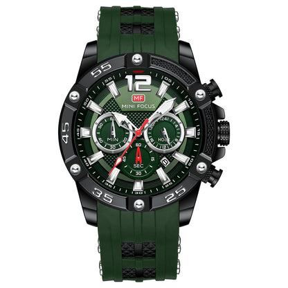 Bold Sport Chronograph Silicone — Black Green
