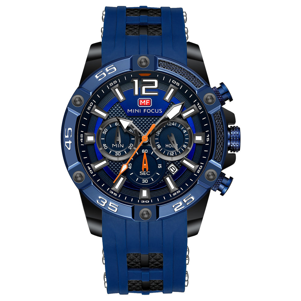 Bold Sport Chronograph Silicone — Black Blue