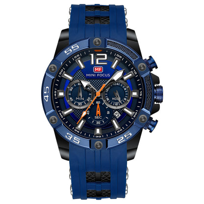 Bold Sport Chronograph Silicone — Black Blue