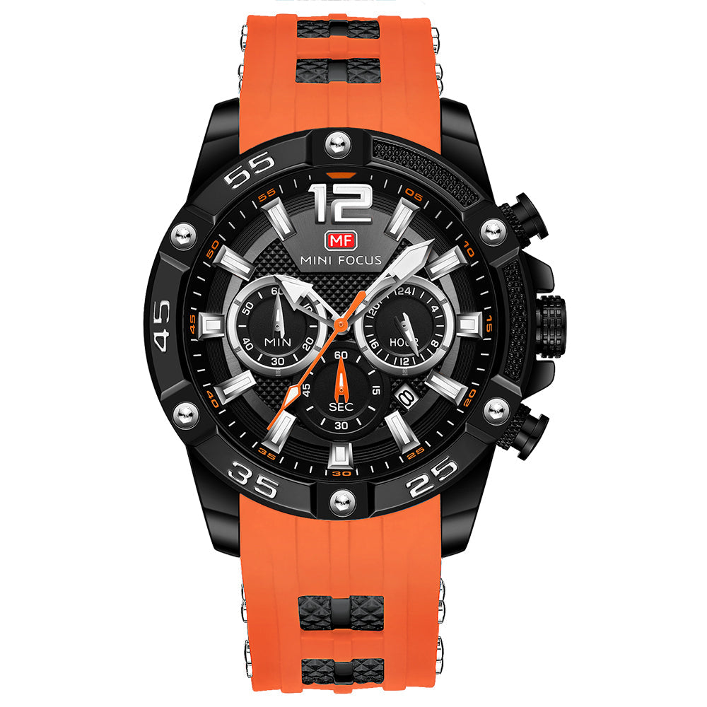 Bold Sport Chronograph Silicone — Black Orange