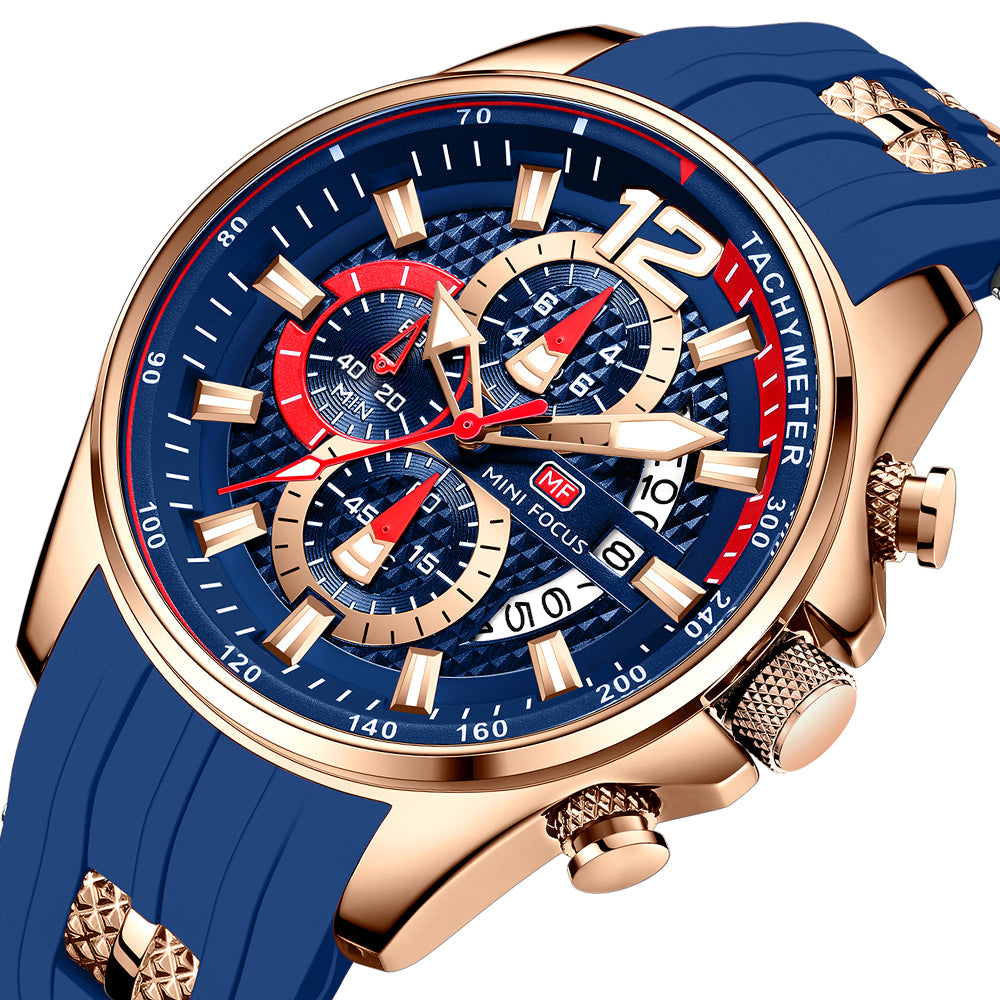 Racing Sport Chronograph — Rose Gold Blue