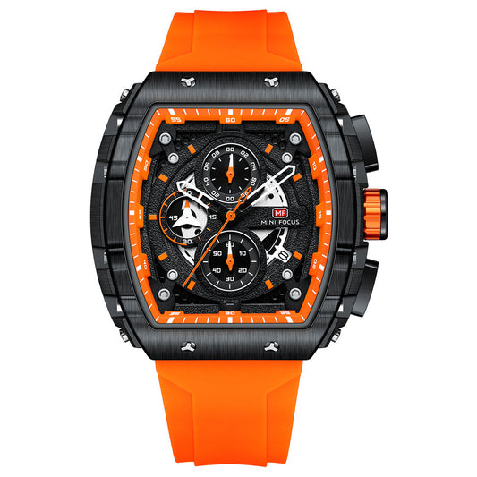 Tonneau Skeleton Chrono II — Black Orange