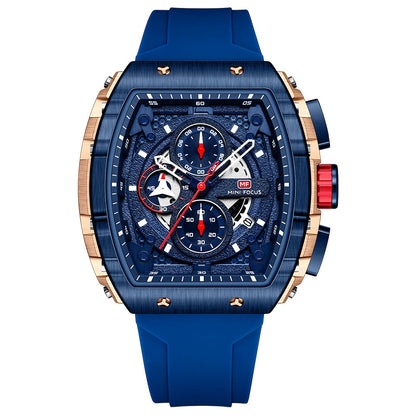 Tonneau Skeleton Chrono II — Blue Rose Gold