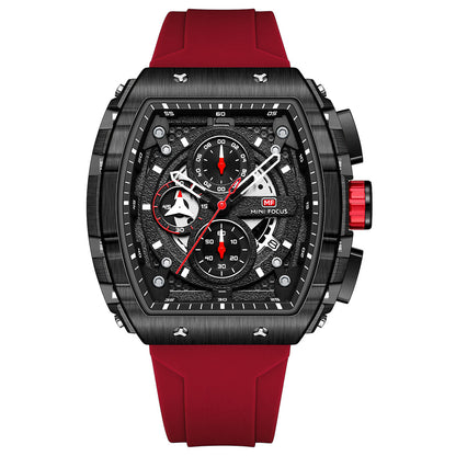 Tonneau Skeleton Chrono II — Black Red