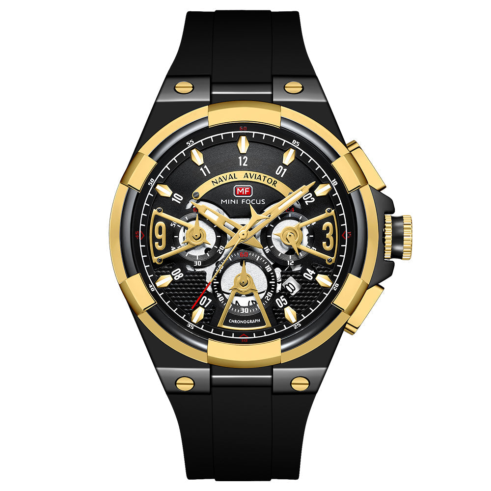 Bold Sport Chrono Silicone — Gold Black