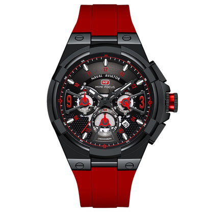 Bold Sport Chrono Silicone — Red Black