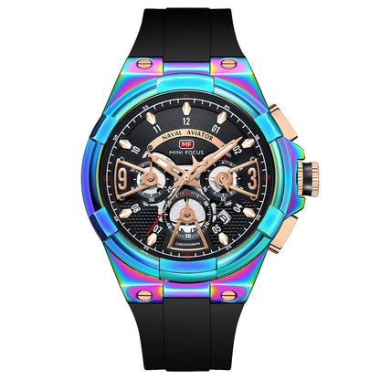 Bold Sport Chrono Silicone — Rainbow Black
