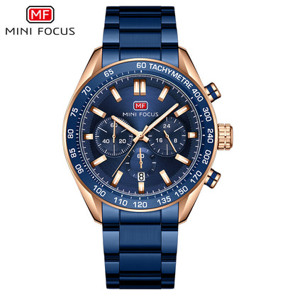 Tachymeter Chronograph — Rose Gold Blue