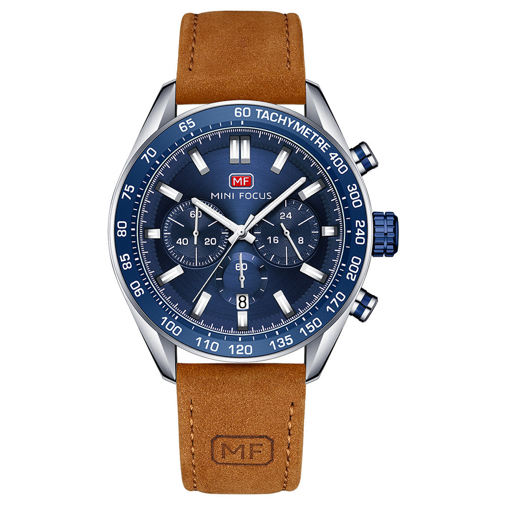 Tachymeter Chronograph — Brown Silver Blue
