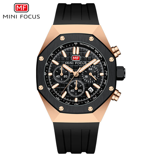 Octagon Sport Chronograph — Rose Gold Black