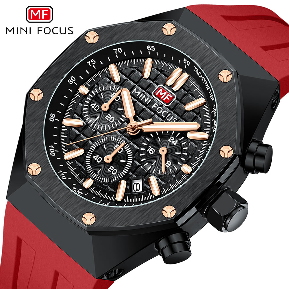 Octagon Sport Chronograph — Black Red