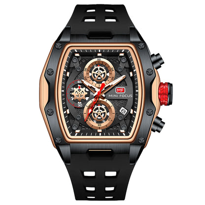 Tonneau Skeleton Chrono — Black Rose Gold