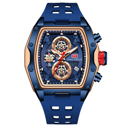 Tonneau Skeleton Chrono — Blue Rose Gold