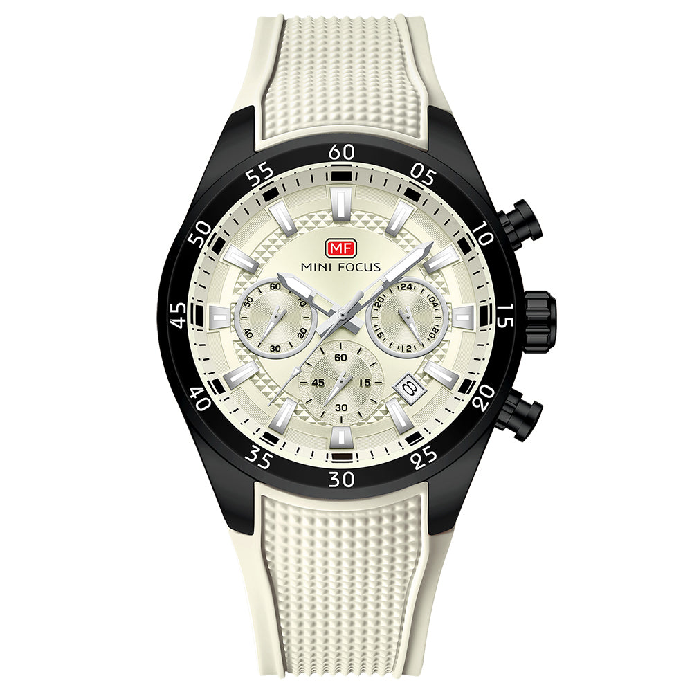 Sport Chronograph Silicone III — Black White