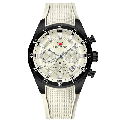 Sport Chronograph Silicone III — Black White
