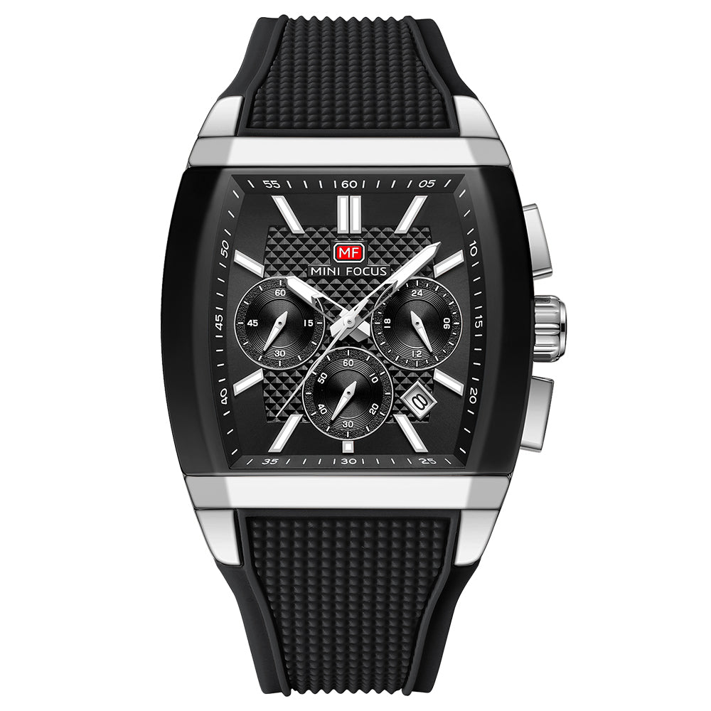 Tonneau Sport Chronograph — Silver Black