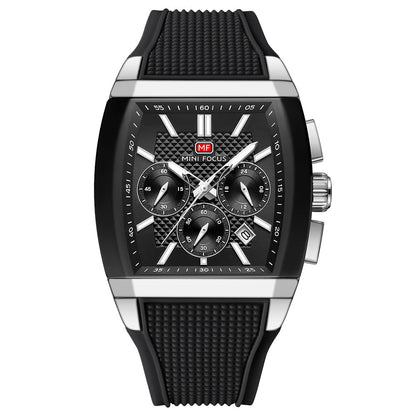Tonneau Sport Chronograph — Silver Black